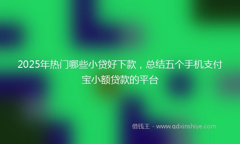 2025年热门哪些小贷好下款，总结五个手机支付宝小额贷款的平台