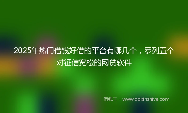 2025年热门借钱好借的平台有哪几个，罗列五个对征信宽松的网贷软件