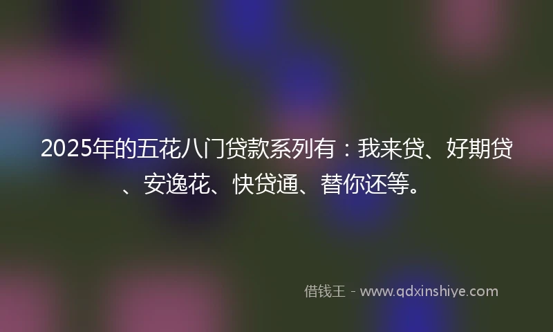 2025年的五花八门贷款系列有：我来贷、好期贷、安逸花、快贷通、替你还等。