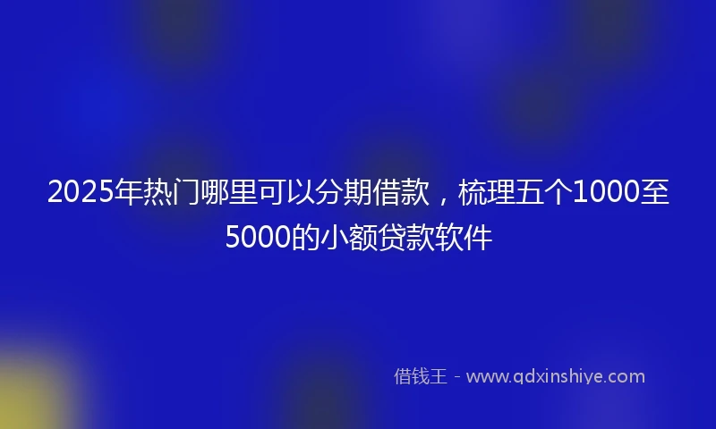 2025年热门哪里可以分期借款，梳理五个1000至5000的小额贷款软件