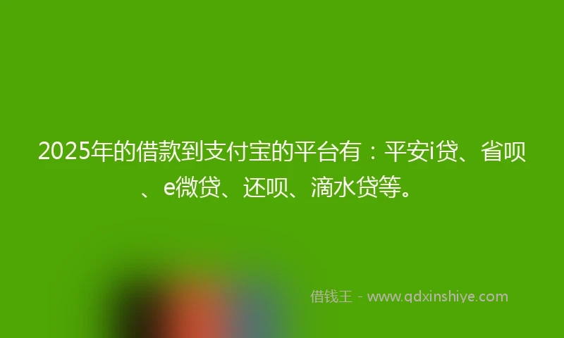 2025年的借款到支付宝的平台有：平安i贷、省呗、e微贷、还呗、滴水贷等。
