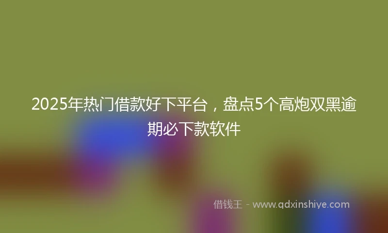 2025年热门借款好下平台，盘点5个高炮双黑逾期必下款软件