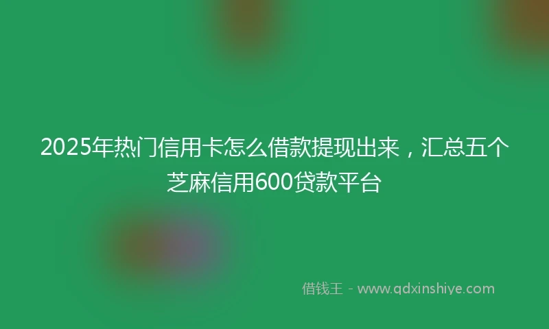 2025年热门信用卡怎么借款提现出来，汇总五个芝麻信用600贷款平台