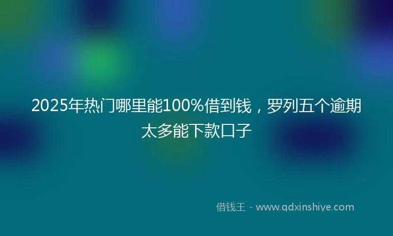 2025年热门哪里能100%借到钱，罗列五个逾期太多能下款口子