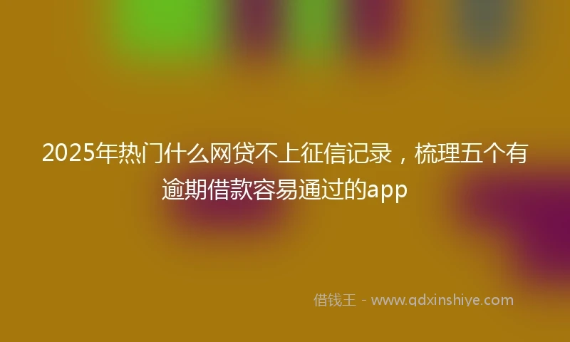 2025年热门什么网贷不上征信记录,梳理五个有逾期借款容易通过的app