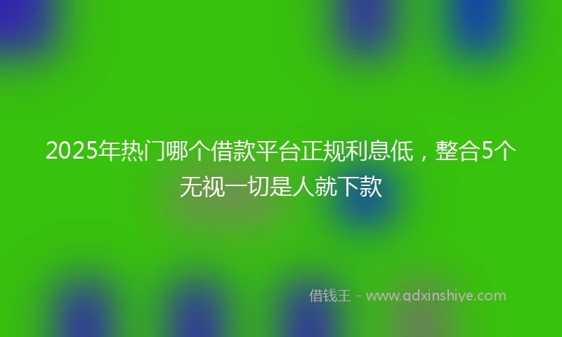 2025年热门哪个借款平台正规利息低,整合5个无视一切是人就下款