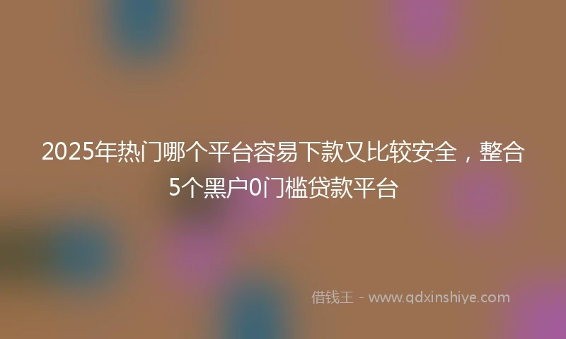 2025年热门哪个平台容易下款又比较安全，整合5个黑户0门槛贷款平台