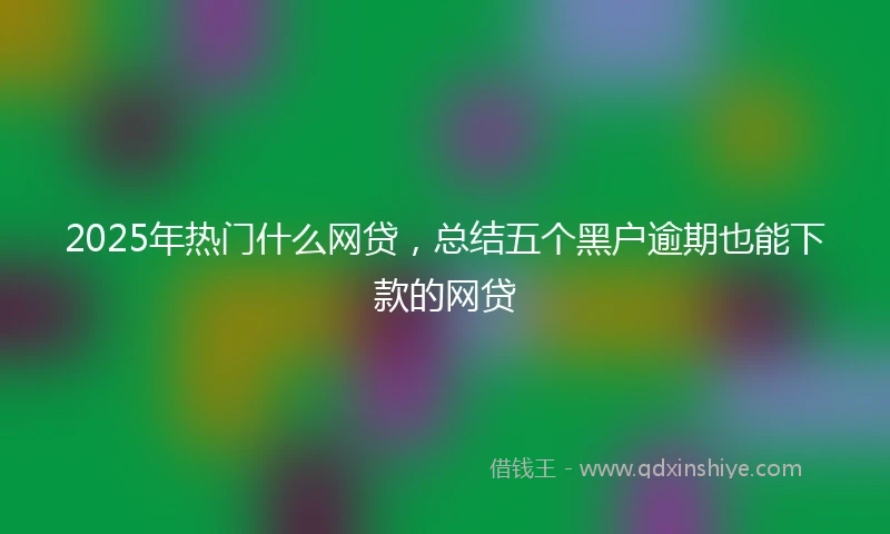2025年热门什么网贷，总结五个黑户逾期也能下款的网贷