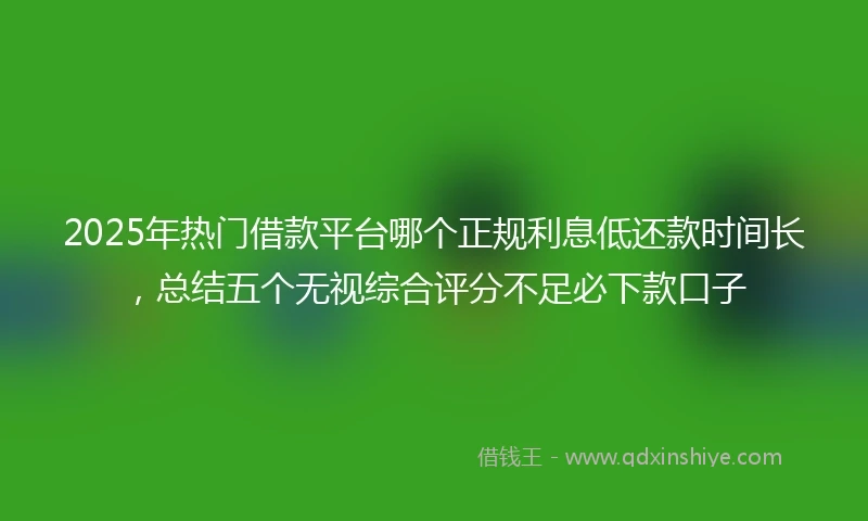 2025年热门借款平台哪个正规利息低还款时间长,总结五个无视综合评分不足必下款口子