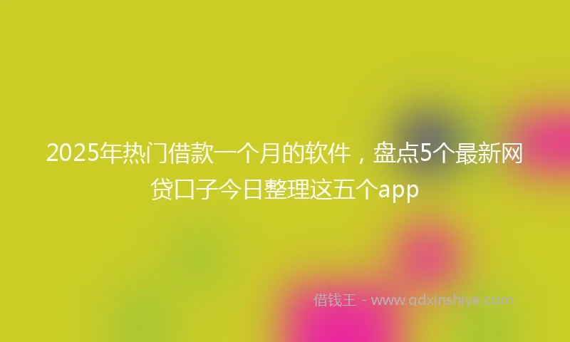 2025年热门借款一个月的软件，盘点5个最新网贷口子今日整理这五个app