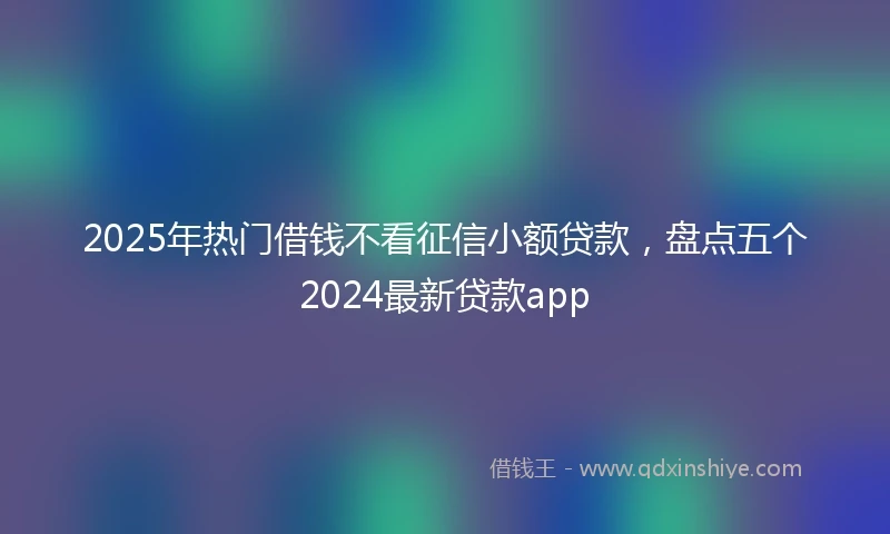 2025年热门借钱不看征信小额贷款，盘点五个2024最新贷款app