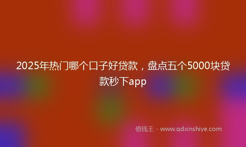 2025年热门哪个口子好贷款，盘点五个5000块贷款秒下app