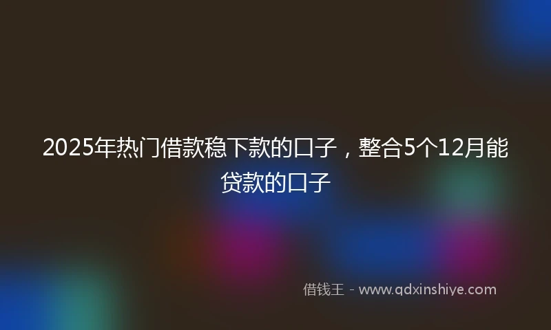 2025年热门借款稳下款的口子，整合5个12月能贷款的口子