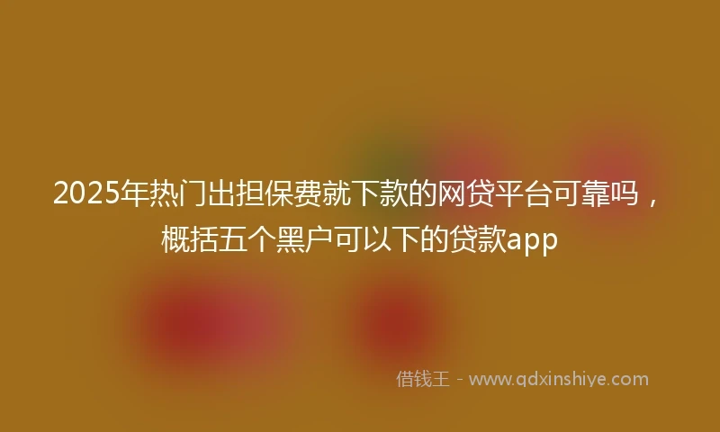 2025年热门出担保费就下款的网贷平台可靠吗，概括五个黑户可以下的贷款app