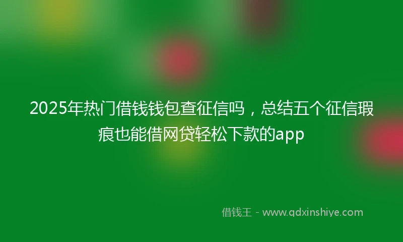 2025年热门借钱钱包查征信吗，总结五个征信瑕疵也能借网贷轻松下款的app