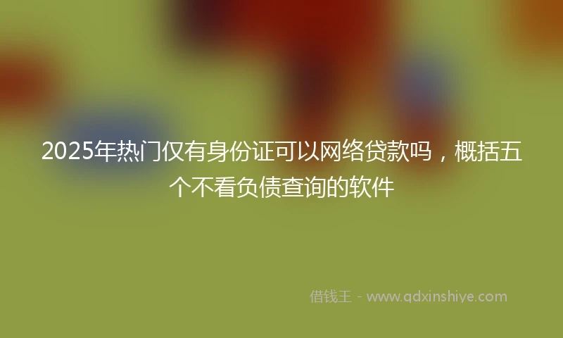 2025年热门仅有身份证可以网络贷款吗，概括五个不看负债查询的软件