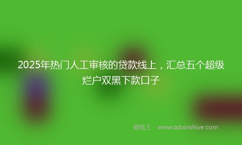 2025年热门人工审核的贷款线上，汇总五个超级烂户双黑下款口子