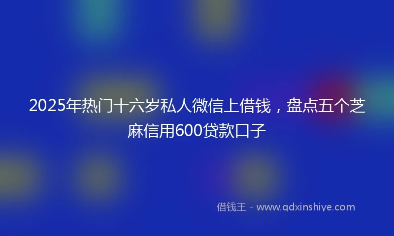 2025年热门十六岁私人微信上借钱，盘点五个芝麻信用600贷款口子