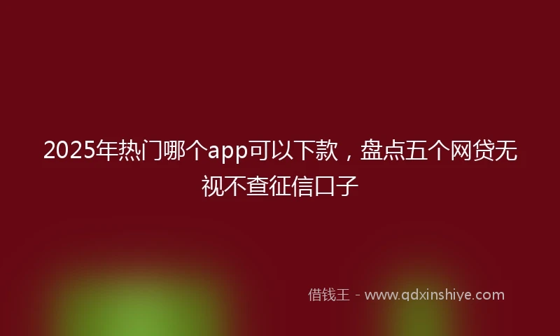 2025年热门哪个app可以下款，盘点五个网贷无视不查征信口子