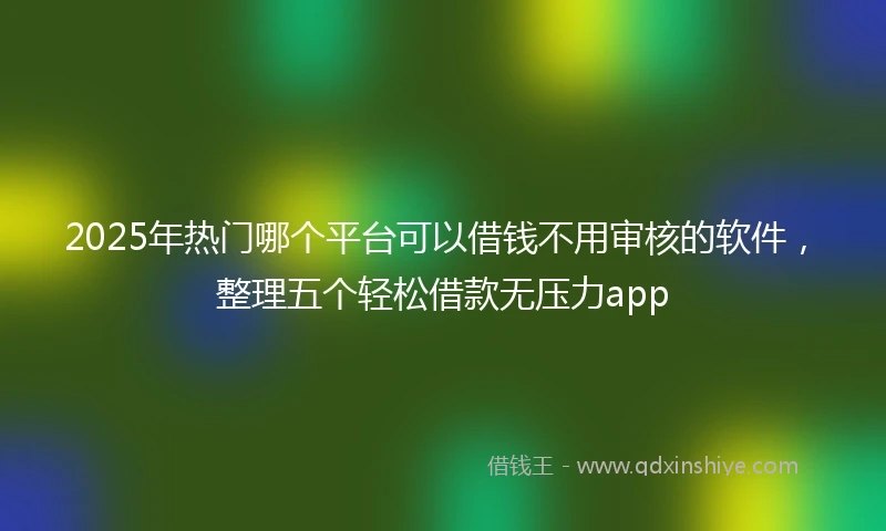 2025年热门哪个平台可以借钱不用审核的软件，整理五个轻松借款无压力app
