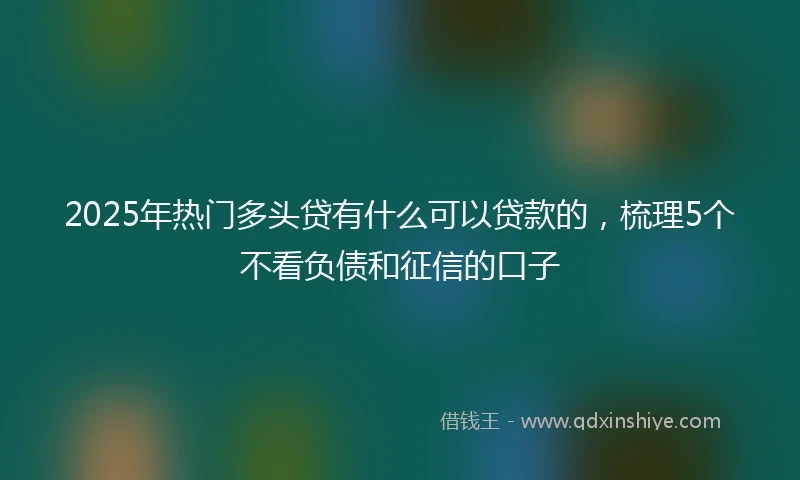 2025年热门多头贷有什么可以贷款的，梳理5个不看负债和征信的口子