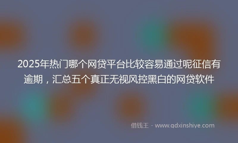 2025年热门哪个网贷平台比较容易通过呢征信有逾期，汇总五个真正无视风控黑白的网贷软件