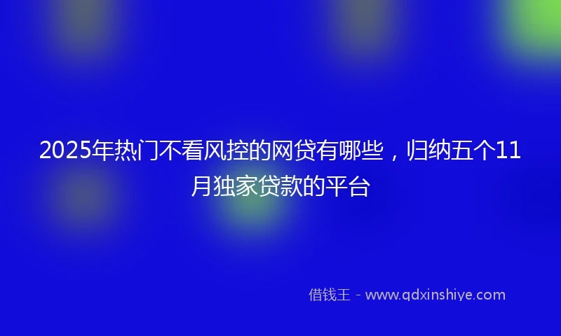 2025年热门不看风控的网贷有哪些,归纳五个11月独家贷款的平台