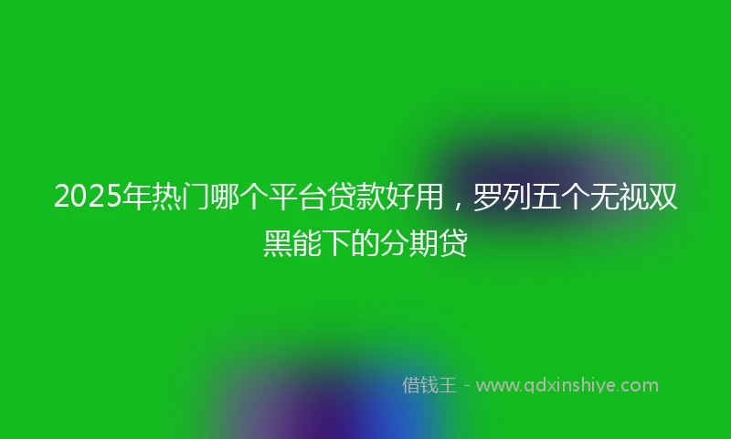 2025年热门哪个平台贷款好用，罗列五个无视双黑能下的分期贷