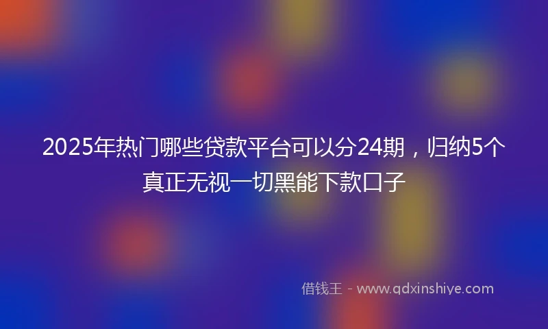 2025年热门哪些贷款平台可以分24期，归纳5个真正无视一切黑能下款口子