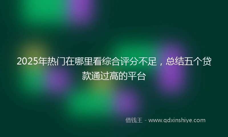 2025年热门在哪里看综合评分不足，总结五个贷款通过高的平台