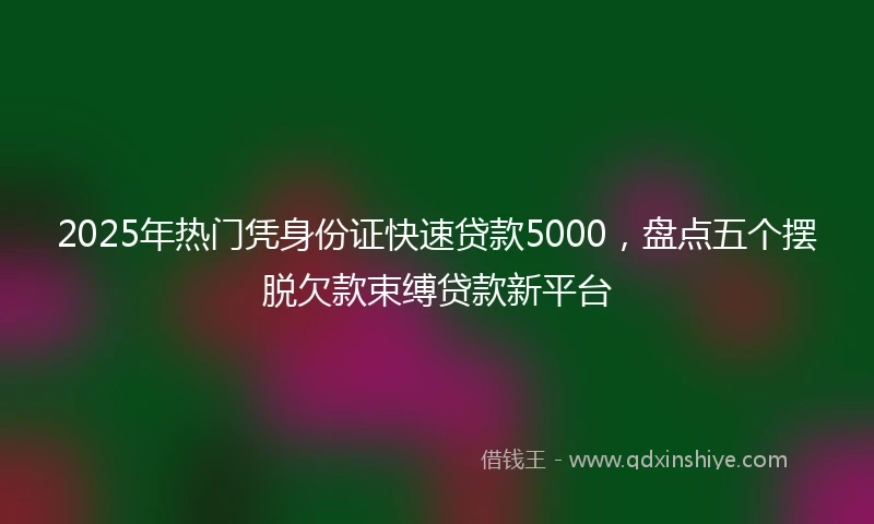 2025年热门凭身份证快速贷款5000，盘点五个摆脱欠款束缚贷款新平台