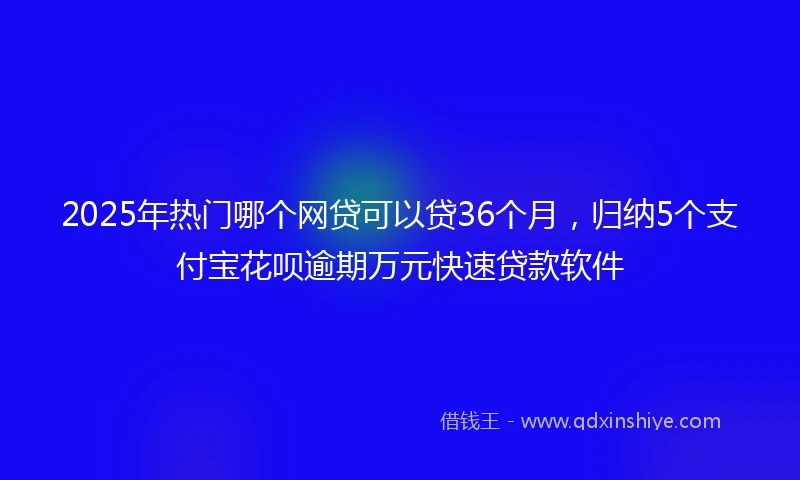 2025年热门哪个网贷可以贷36个月，归纳5个支付宝花呗逾期万元快速贷款软件