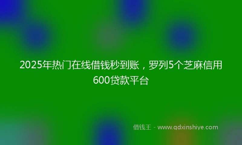2025年热门在线借钱秒到账，罗列5个芝麻信用600贷款平台