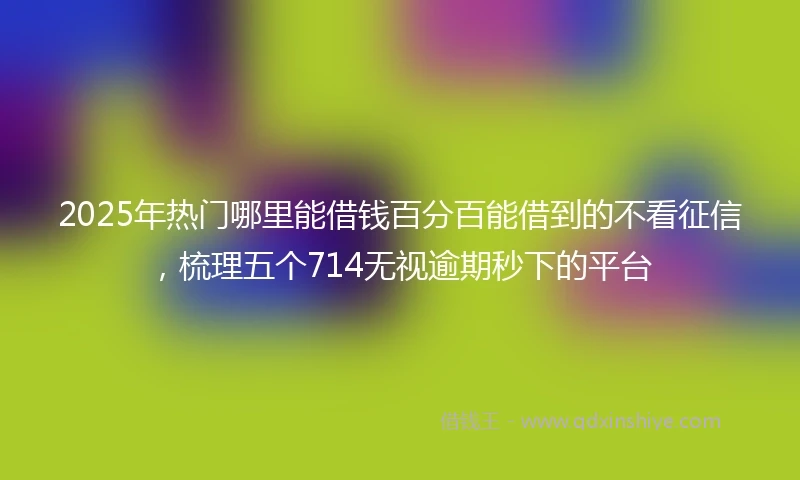 2025年热门哪里能借钱百分百能借到的不看征信，梳理五个714无视逾期秒下的平台