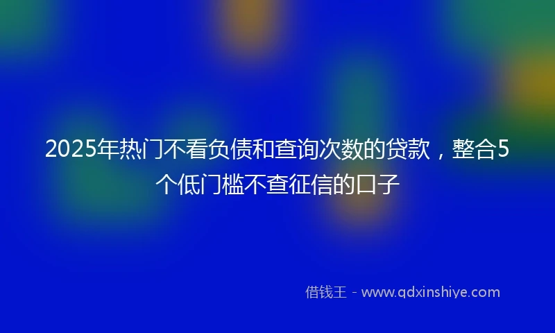 2025年热门不看负债和查询次数的贷款,整合5个低门槛不查征信的口子