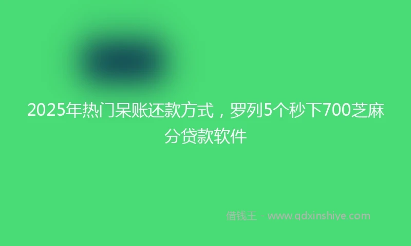 2025年热门呆账还款方式，罗列5个秒下700芝麻分贷款软件