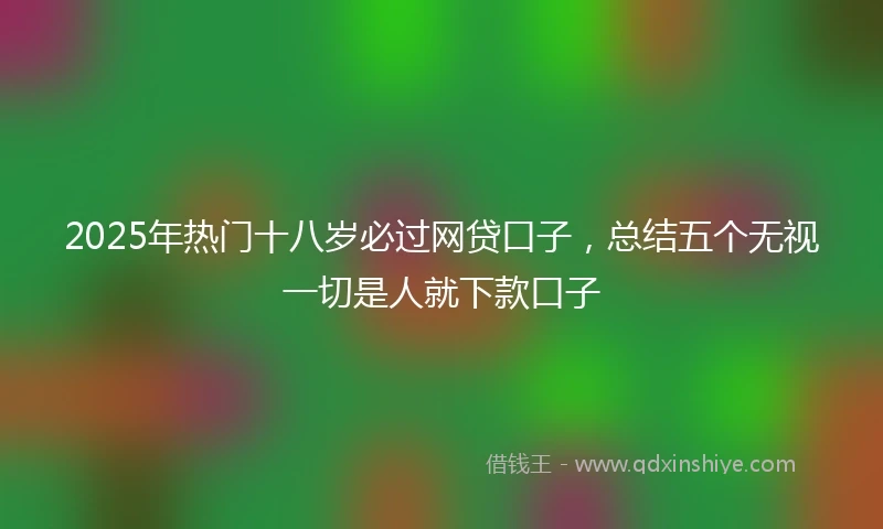 2025年热门十八岁必过网贷口子，总结五个无视一切是人就下款口子