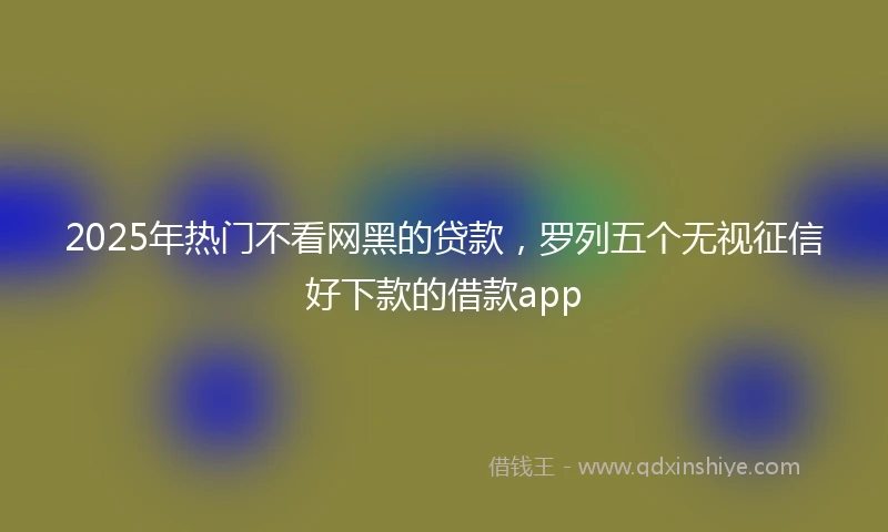 2025年热门不看网黑的贷款,罗列五个无视征信好下款的借款app