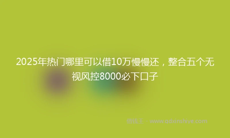 2025年热门哪里可以借10万慢慢还，整合五个无视风控8000必下口子