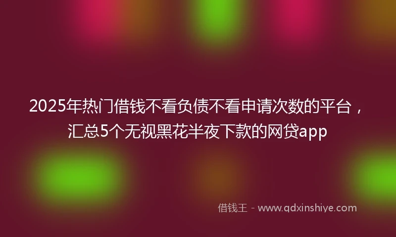 2025年热门借钱不看负债不看申请次数的平台，汇总5个无视黑花半夜下款的网贷app