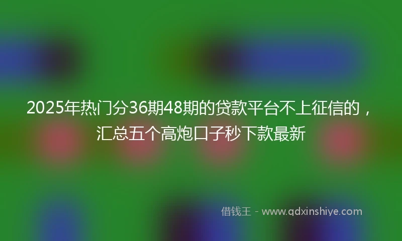 2025年热门分36期48期的贷款平台不上征信的，汇总五个高炮口子秒下款最新