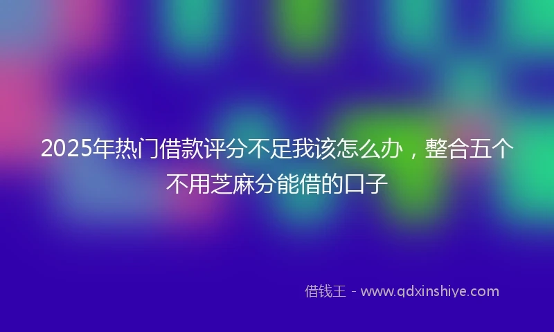 2025年热门借款评分不足我该怎么办,整合五个不用芝麻分能借的口子
