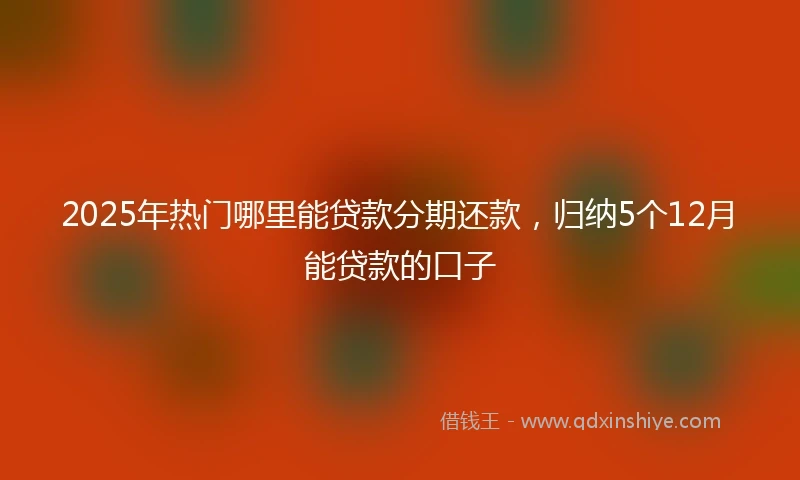 2025年热门哪里能贷款分期还款，归纳5个12月能贷款的口子