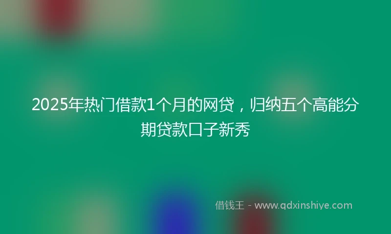2025年热门借款1个月的网贷,归纳五个高能分期贷款口子新秀