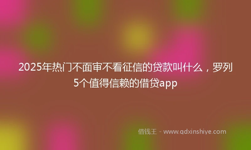 2025年热门不面审不看征信的贷款叫什么,罗列5个值得信赖的借贷app