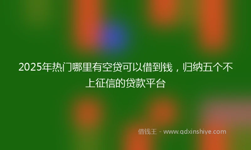 2025年热门哪里有空贷可以借到钱，归纳五个不上征信的贷款平台