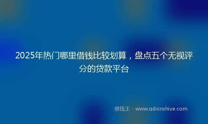 2025年热门哪里借钱比较划算，盘点五个无视评分的贷款平台