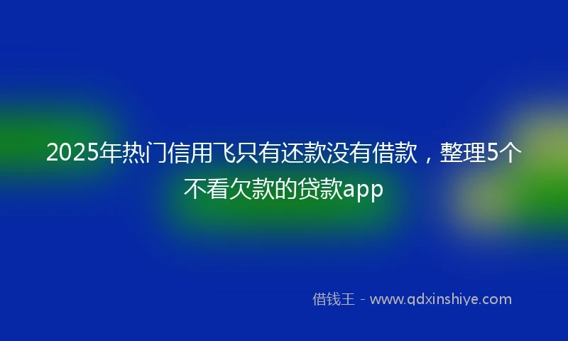2025年热门信用飞只有还款没有借款,整理5个不看欠款的贷款app