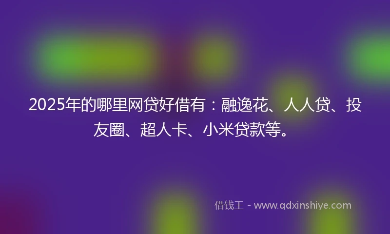 2025年的哪里网贷好借有：融逸花、人人贷、投友圈、超人卡、小米贷款等。