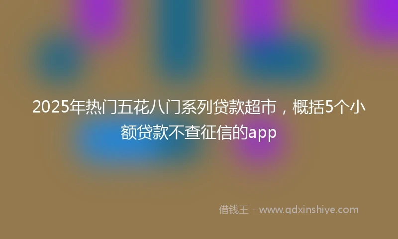 2025年热门五花八门系列贷款超市，概括5个小额贷款不查征信的app